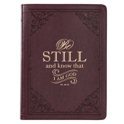 Be Still and Know Brown Faux Leather Journal Psalm 46:10