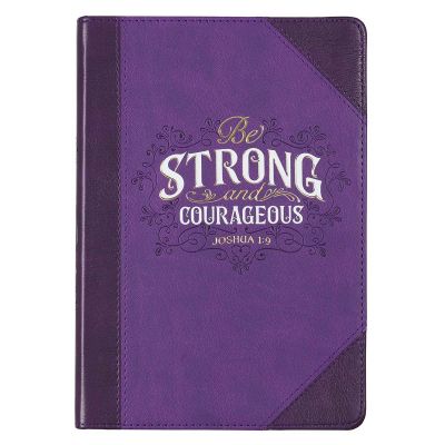 Be Strong & Courageous Purple Faux Leather Classic Journal Joshua 1:9