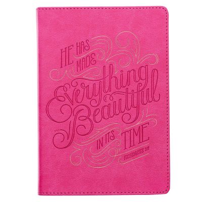 Everything Beautiful Pink Faux Leather Classic Journal Ecclesiastes 3:11