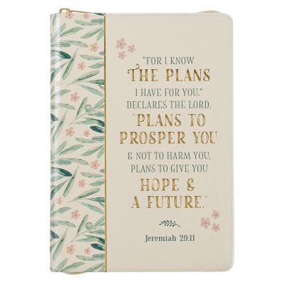 For I Know the Plans Faux Leather Classic Journal with Zipped Closure Jeremiah 29:11