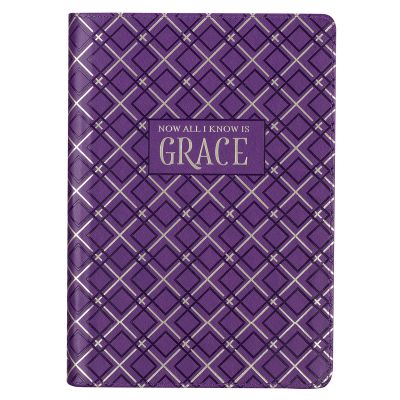 All I Know is Grace Purple Faux Leather Classic Journal with Zipped Closure
