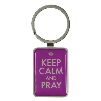 Keep Calm and Pray Metal Key Ring