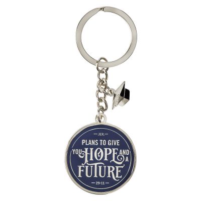 Congrats Grad Hope & a Future Navy Blue Metal Key Ring