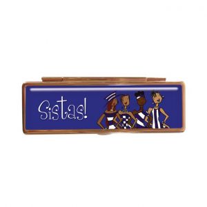 Blue Sistas Afrocentric Lipstick Mirror Case