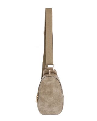 Gray Leatherette Sling Bag