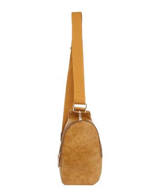 Mustard Leatherette Sling Bag #1