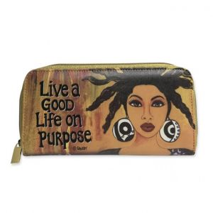 Live A Good Life On Purpose  African American Long Wallet