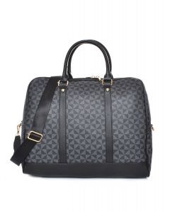 Monogram Pattern Black Duffle Bag