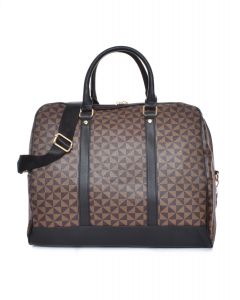 Monogram Pattern Black and Coffee Duffle Bag