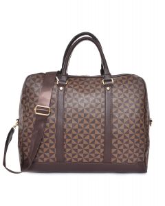 Monogram Pattern Coffee Duffle Bag