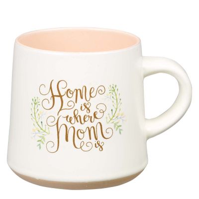 Home Is Where Mom Is Ceramic Mug with Clay Dipped Base