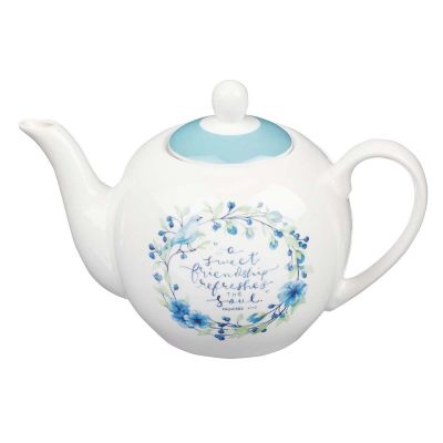 A Sweet Friendship Ceramic Teapot Proverbs 27 9