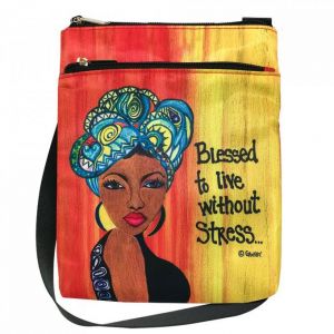 Blessed To Live Without Stress Afrocentric Travel Purse #1