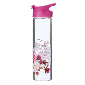 Plum Trust in the LORD Glass Water Bottle  Proverbs 3 5
