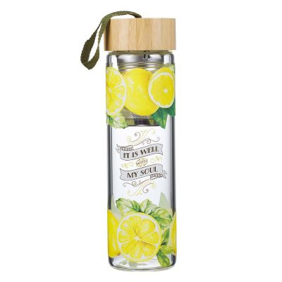 It Is Well With My Soul Glass Infuser Water Bottle