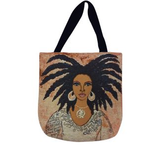 Nubian Queen Afrocentric Woven Tote Bag #1