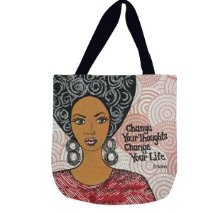 Change Your Thoughts , Change Your Life Afrocentric Woven Tote Bag #1