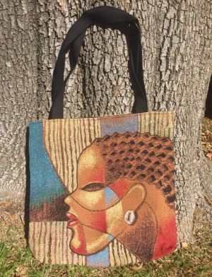 Composite Of A Woman Afrocentric Woven Tote Bag #2
