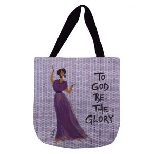 To God Be The Glory Afrocentric Woven Tote Bag #1