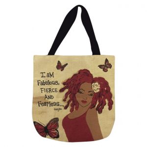 I Am Fabulous , Fierce And Fearless Afrocentric Woven Tote Bag