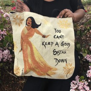 You Can't Keep A Good Sistah Down Afrocentric Woven Tote Bag #2
