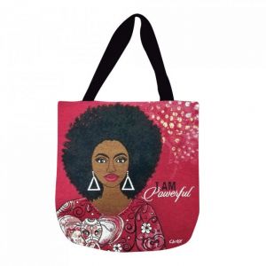 I Am Powerful Afrocentric Woven Tote Bag #1