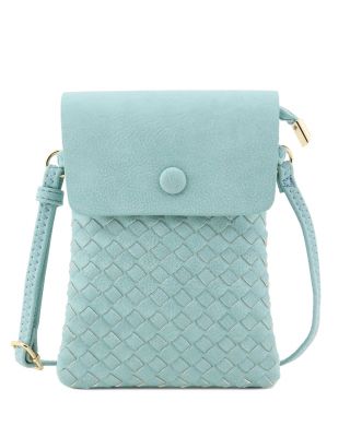 Blue Woven Crossbody Bag