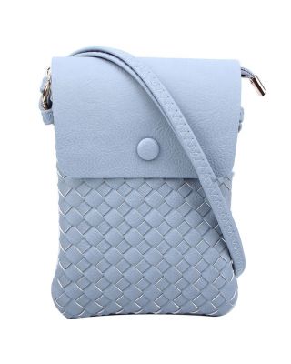 Blue Gray Woven Crossbody Bag