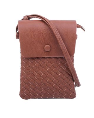 Coffee Woven Crossbody Bag