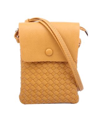 Mustard Woven Crossbody Bag