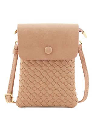 Rose Pink  Woven Crossbody Bag