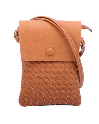 Tan Woven Crossbody Bag