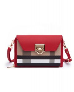 Brown and Red Crossbody Bag #1