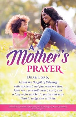 A Mothers Prayer Proverb 31:26 African American Mothers Day Bulletin