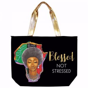 Africa Blessed Not Stressed Canvas Tote Bag