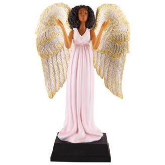 African American Angel in Pink Figurine