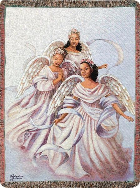 African American Angelic Trio Throw