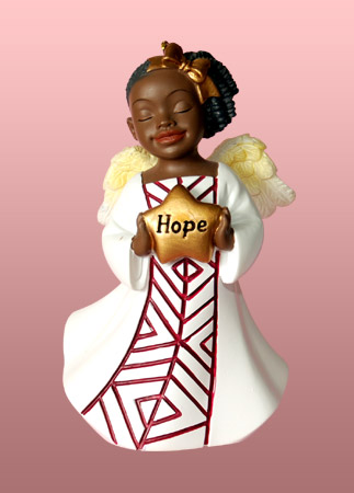 Hope Angel African American Christmas Ornament