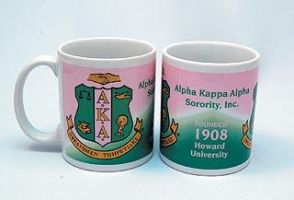 Alpha Kappa Alpha AKA Sorority Pink and Green Coffee Mug