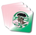 Alpha Kappa Alpha AKA Sorority Pink and Green Profile Drink Coasters