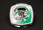 Alpha Kappa Alpha AKA Sorority Pink and Green Profile Duel Mirror Compact