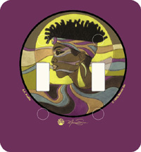 AK Profile Double African American Switch Plate Cover