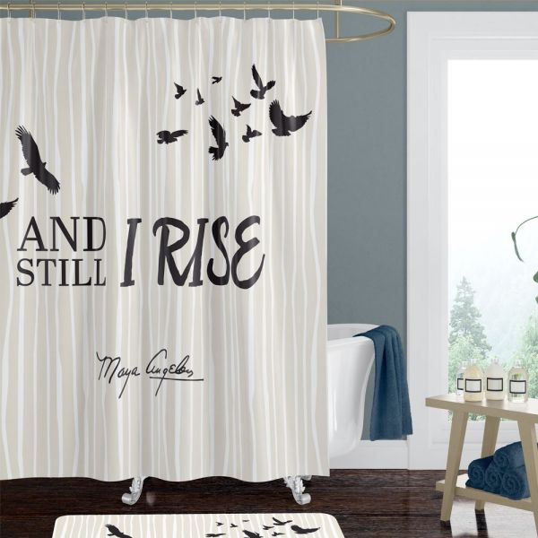 I Rise Inspirational Shower Curtain, Nubian Queen Shower Curtain