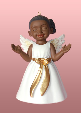 African American Worship Angel Ornament
