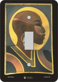 Bald Woman African American Switch Plate Cover 