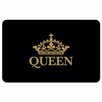 Black Queen Memory Foam Bath Floor Mat