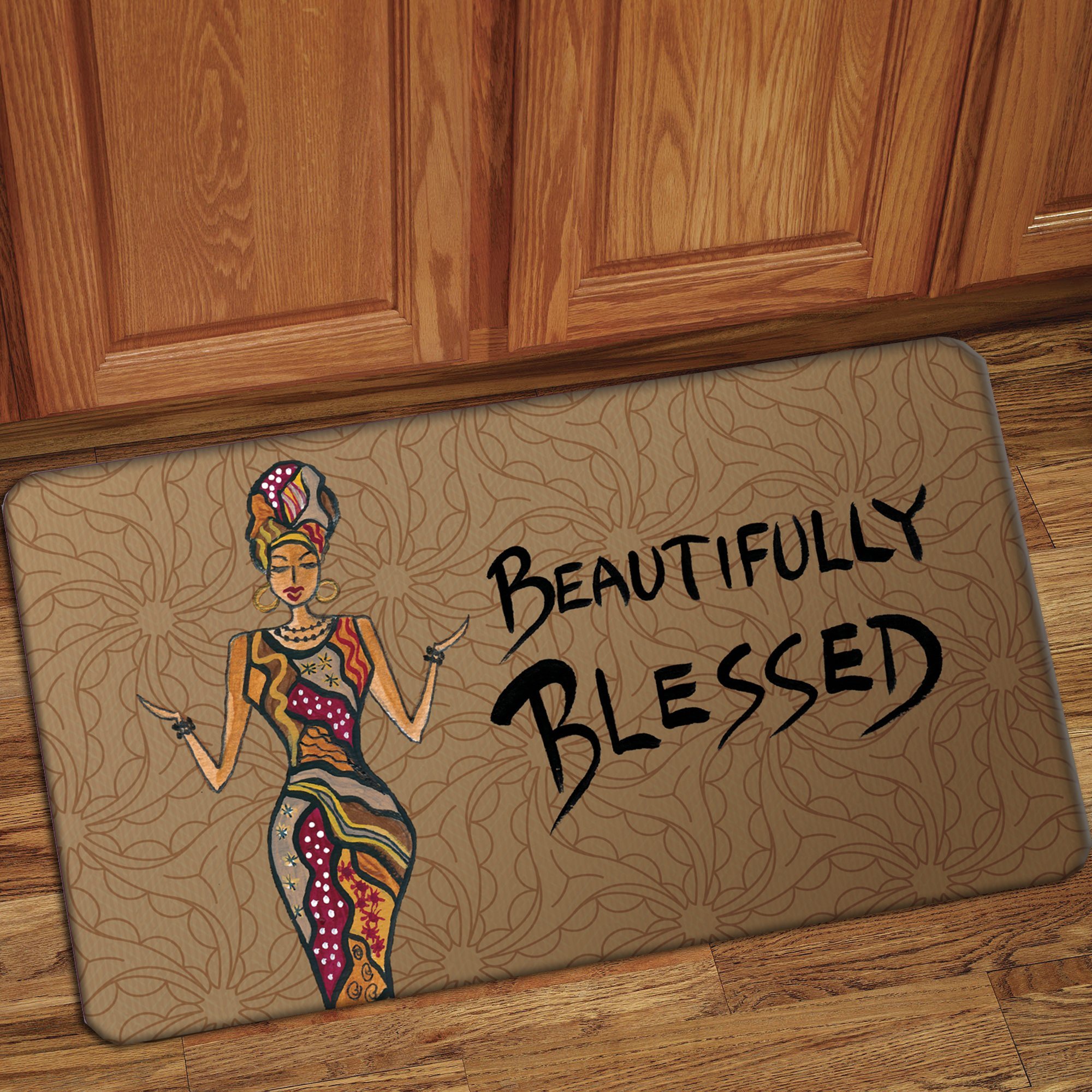 Beautifully Blessed African American Indoor Floor Mat