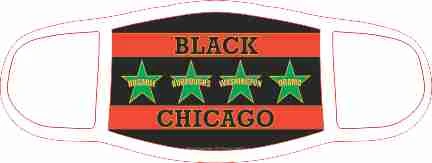Black Chicago Flag Face Mask