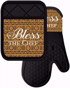 Bless the Chef Women Oven Mitt and Pot Holder