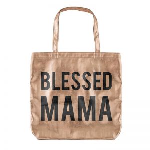 Blessed Mama Rose Gold Tote Bag